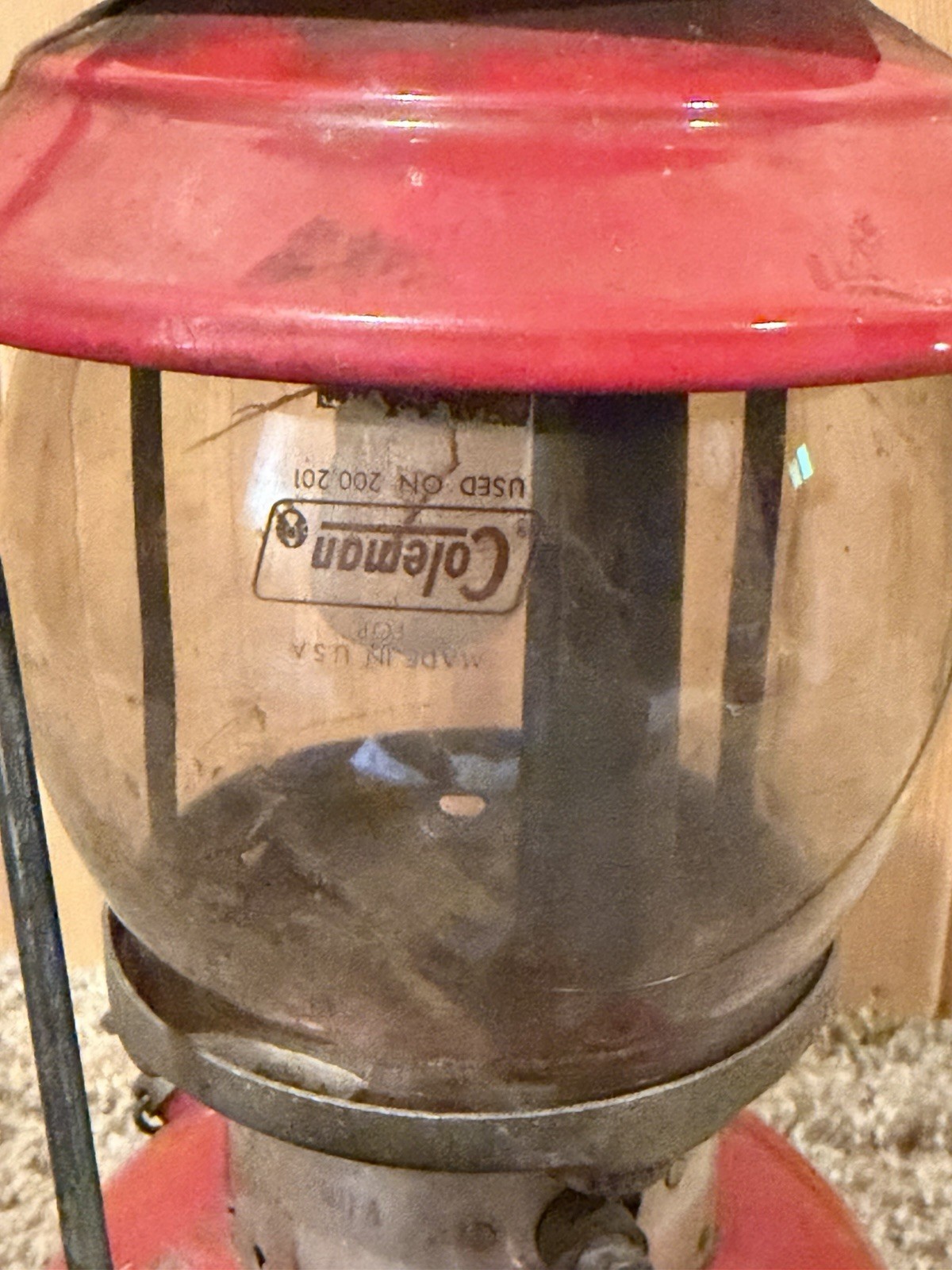 Vintage 1963 Coleman 200A Red Lantern Single Mantle Dated 8-63