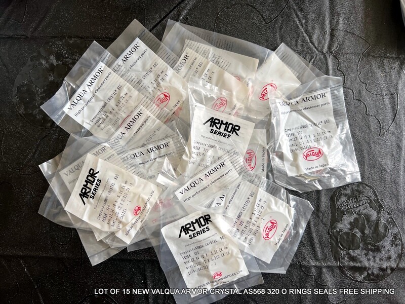 LOT OF 15 NEW VALQUA ARMOR CRYSTAL AS568 320 O RINGS SEALS FREE SHIPPING
