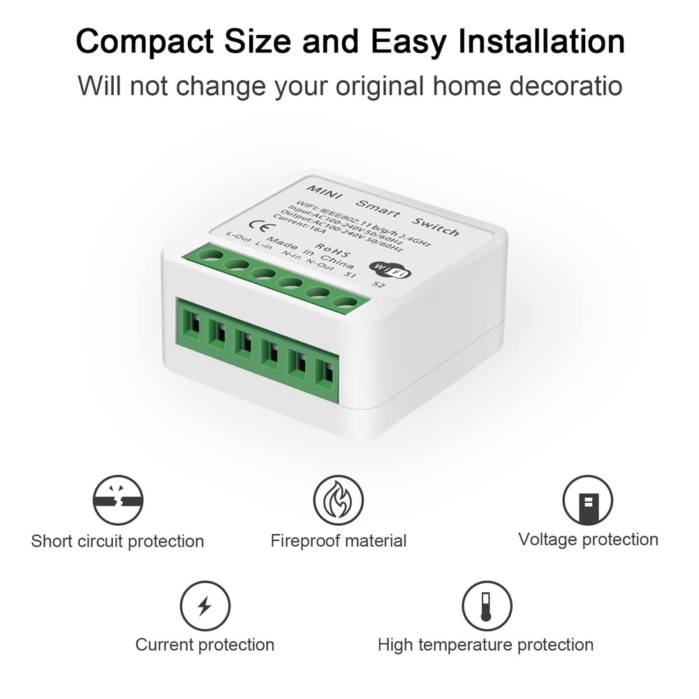 4 WiFi Light Switch, APP Remote Control, Voice Control, DIY-,5822