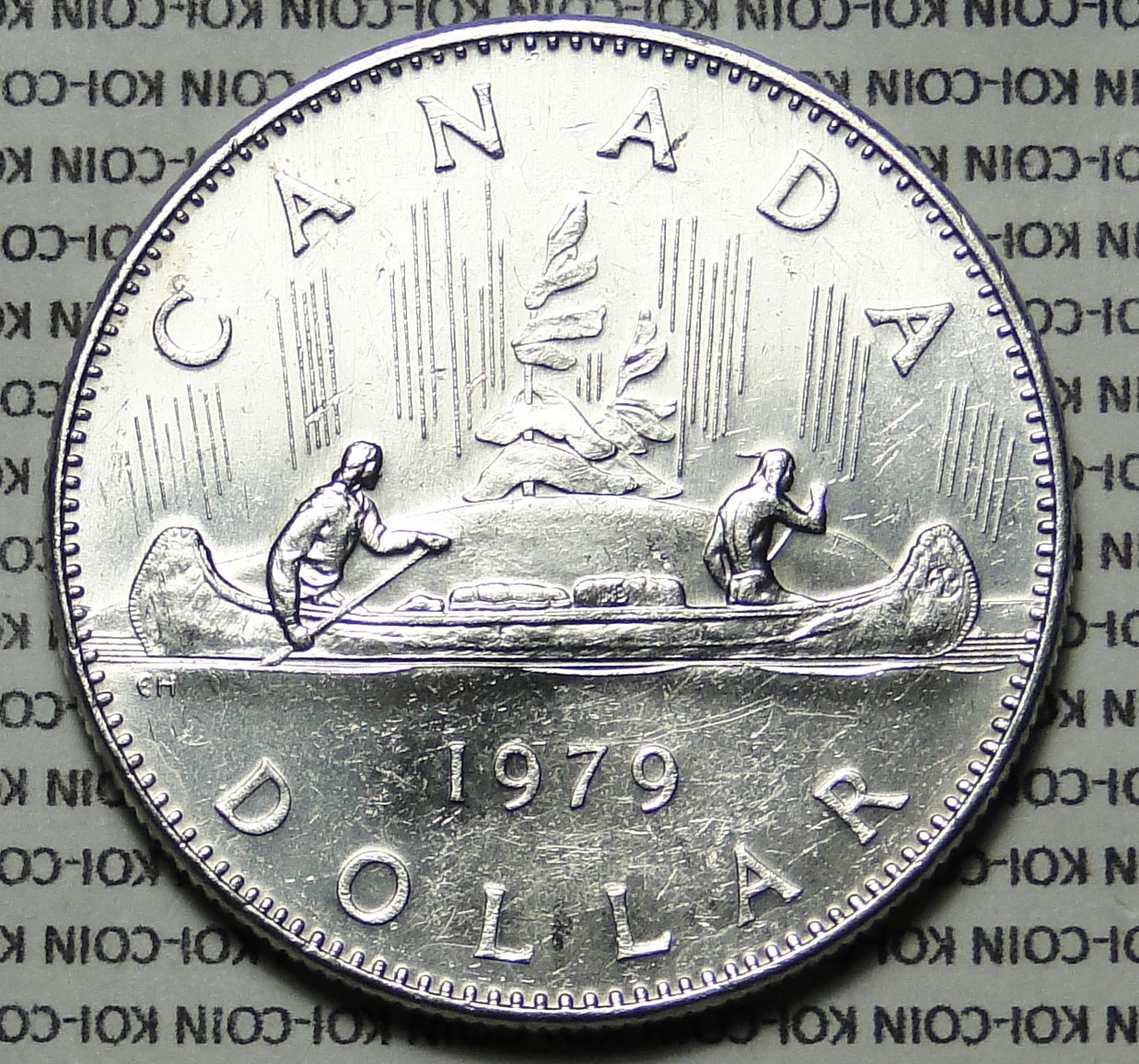Canada 1979 large dollar $1 Voyageur nickel circulated