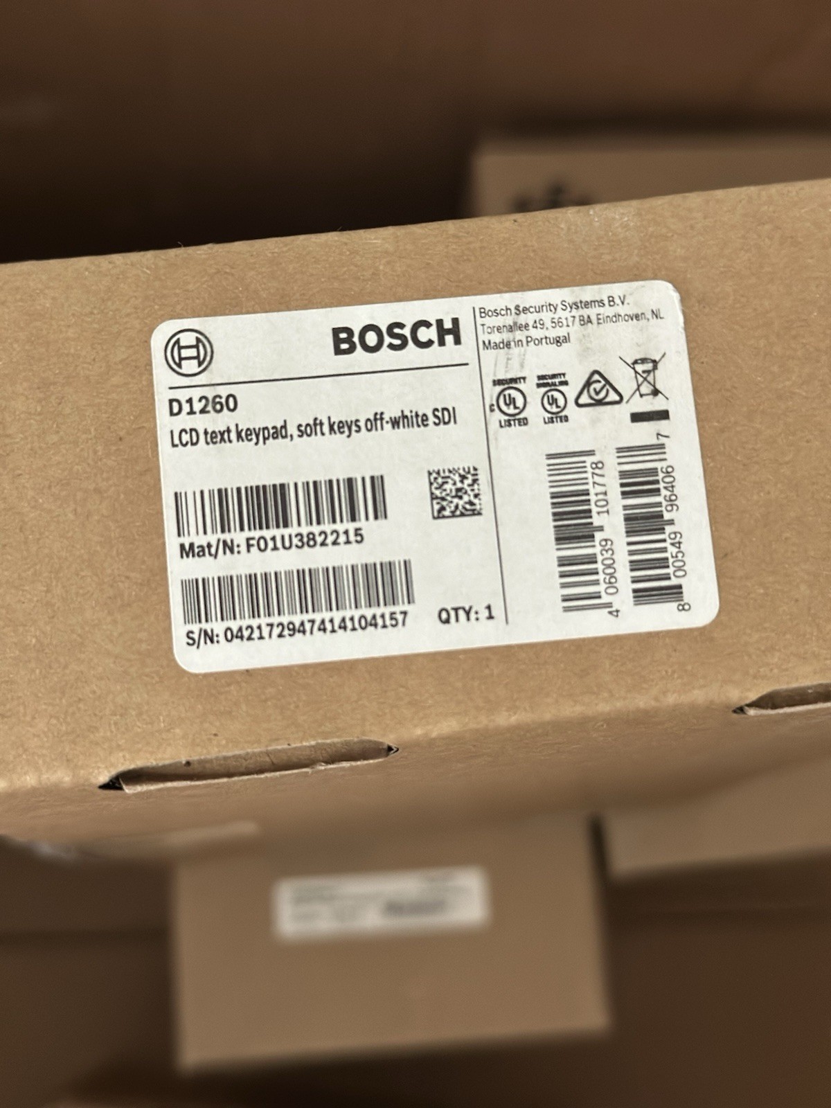 D1260 Bosch SDI Keypad New