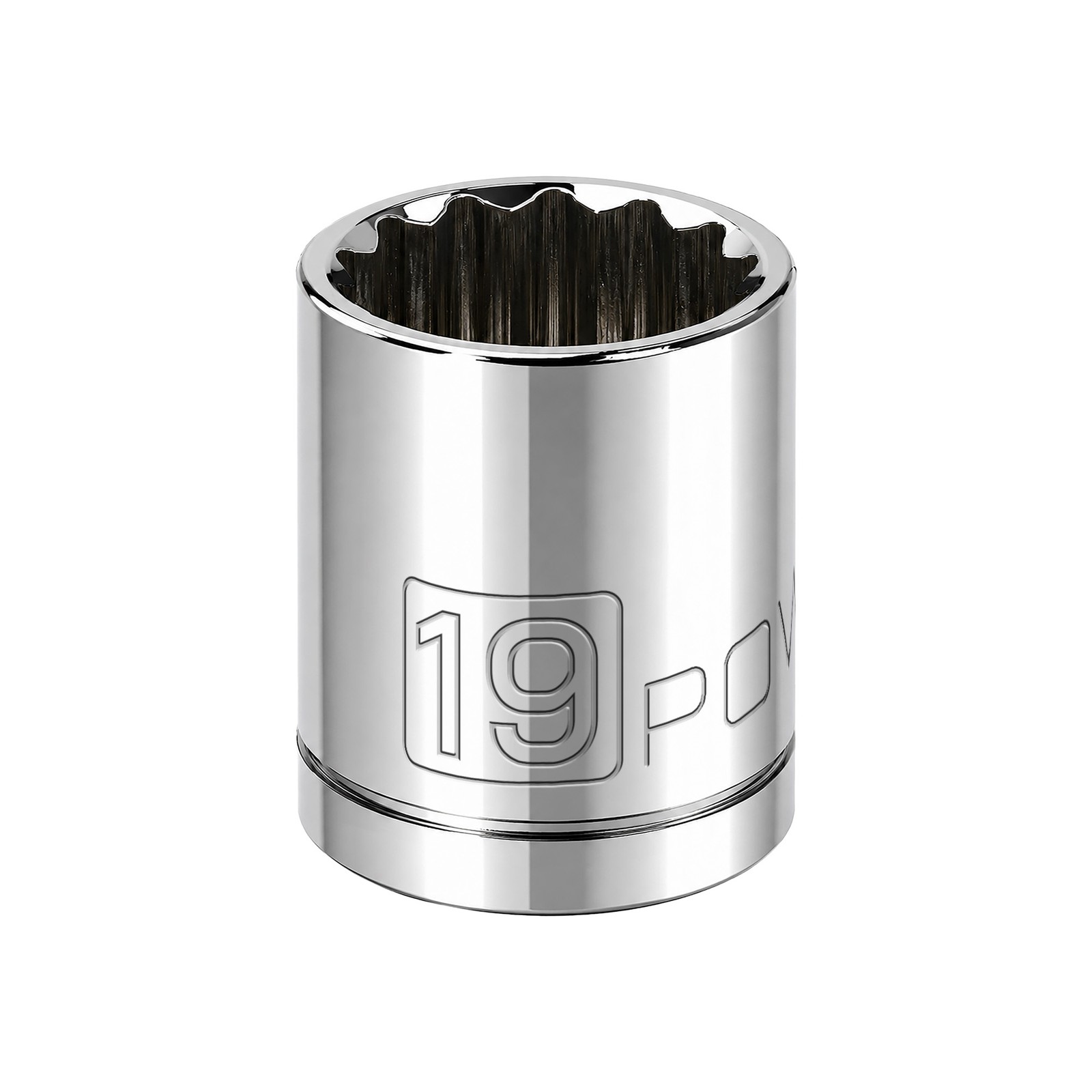 Powerbuilt 3/8 Inch Drive x 19 MM 12 Point Shallow Socket - 641024