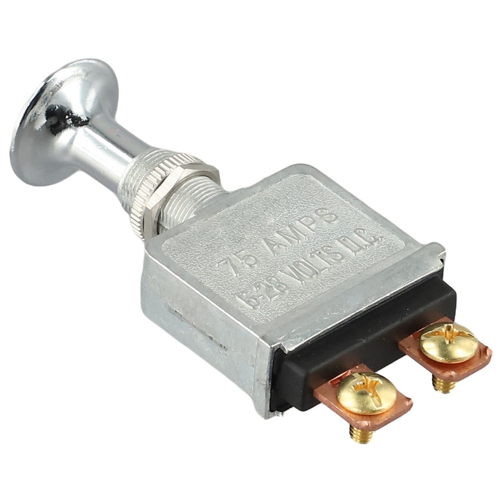 75 Amp Push for pull Switch Chrome Knob On Off For Vehicle Lighting