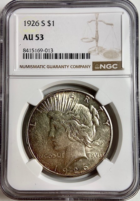 1926S Silver Peace Dollar $1 - NGC AU53
