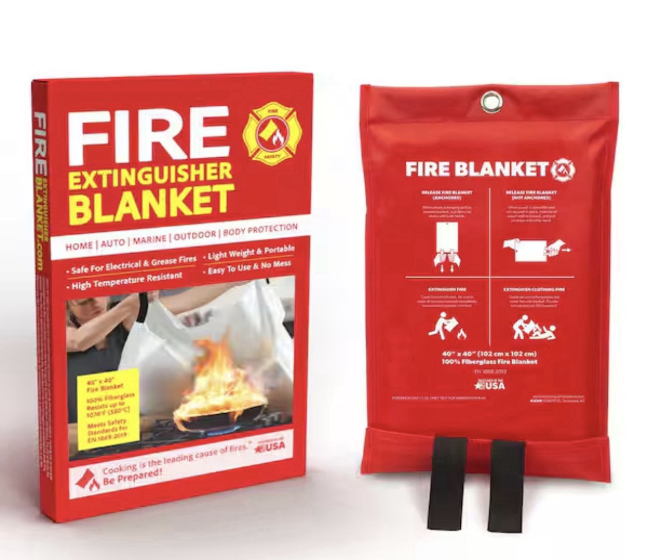 New in Box 40 in. x 40 in. Fiberglass Fire Extinguisher Blanket