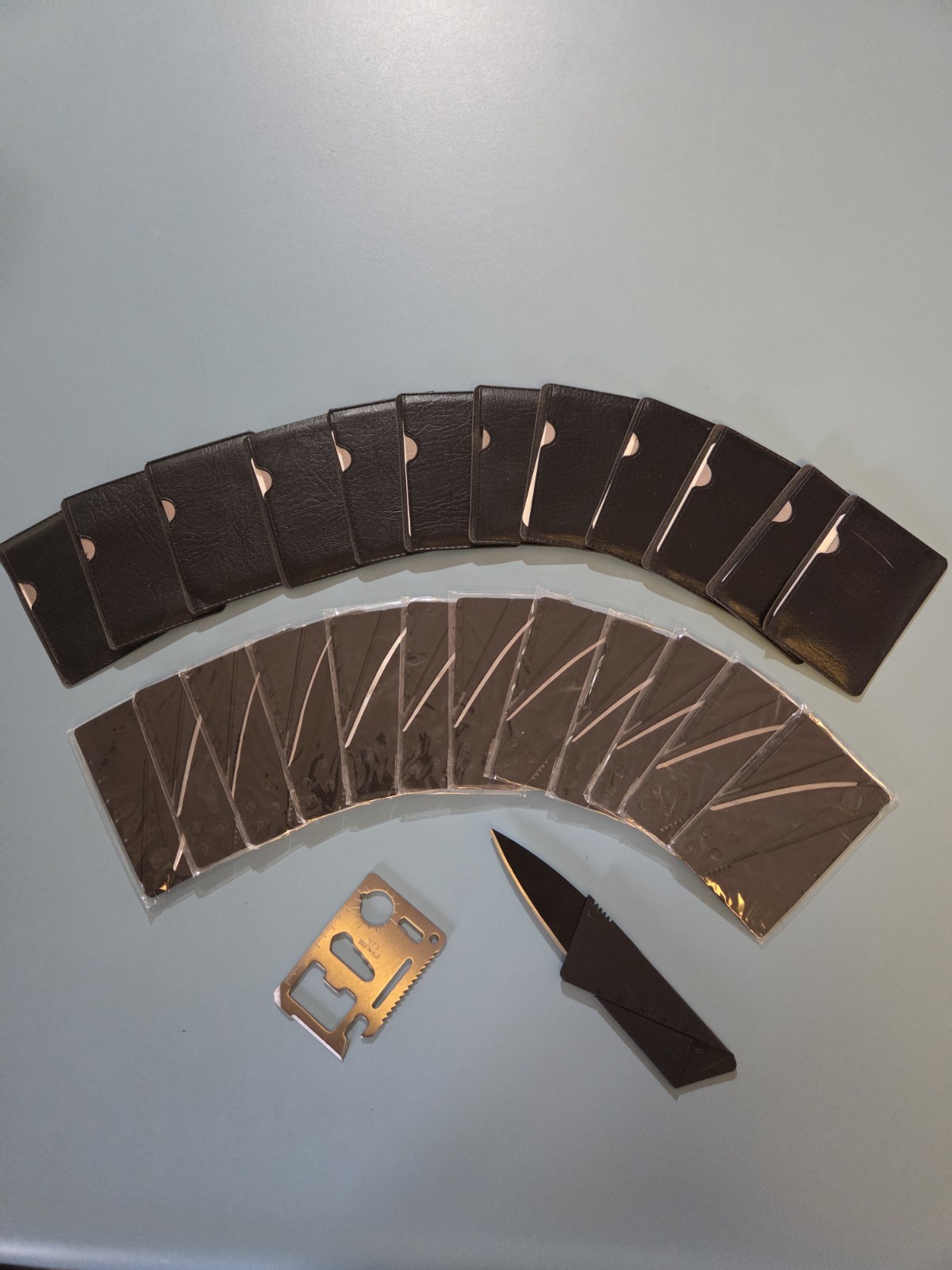 🔥12 - Folding Wallet Credit Card Knives, and  12- Utility Tools  Get Both!!!!