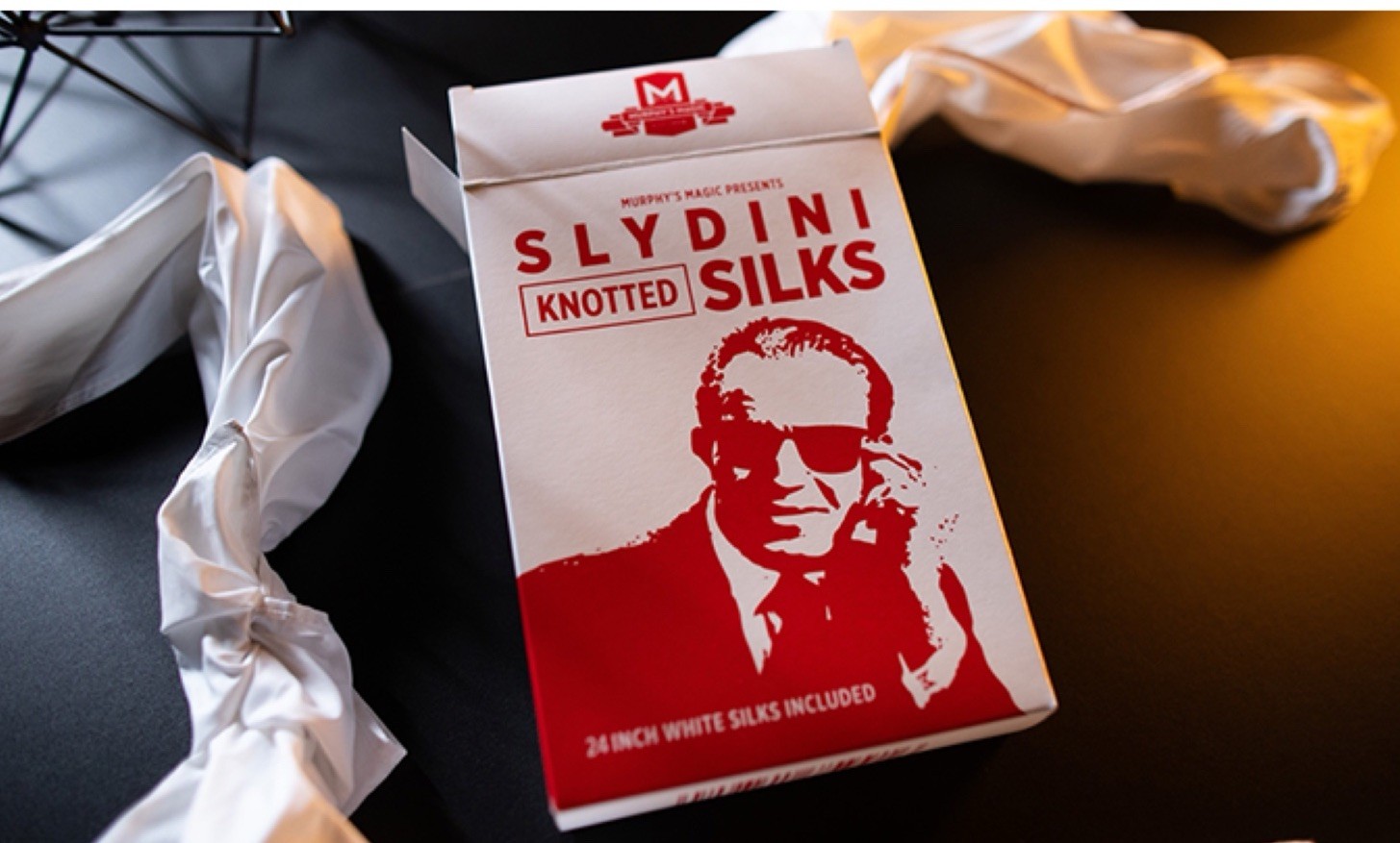 Slydini's Knotted Silks (White / 24 Inch) by Slydini Plus online Tutorials