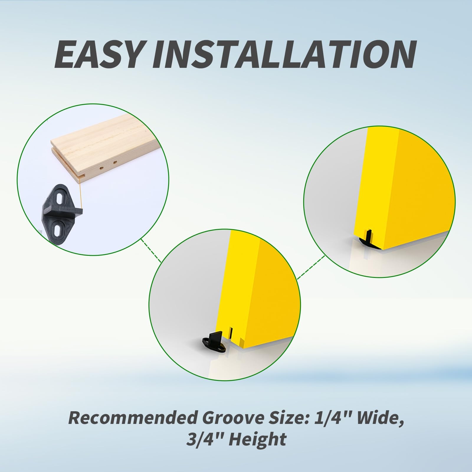 4Pack Black Floor Guide for Sliding Barn Door Hardware T Shape Guides 4 PACK