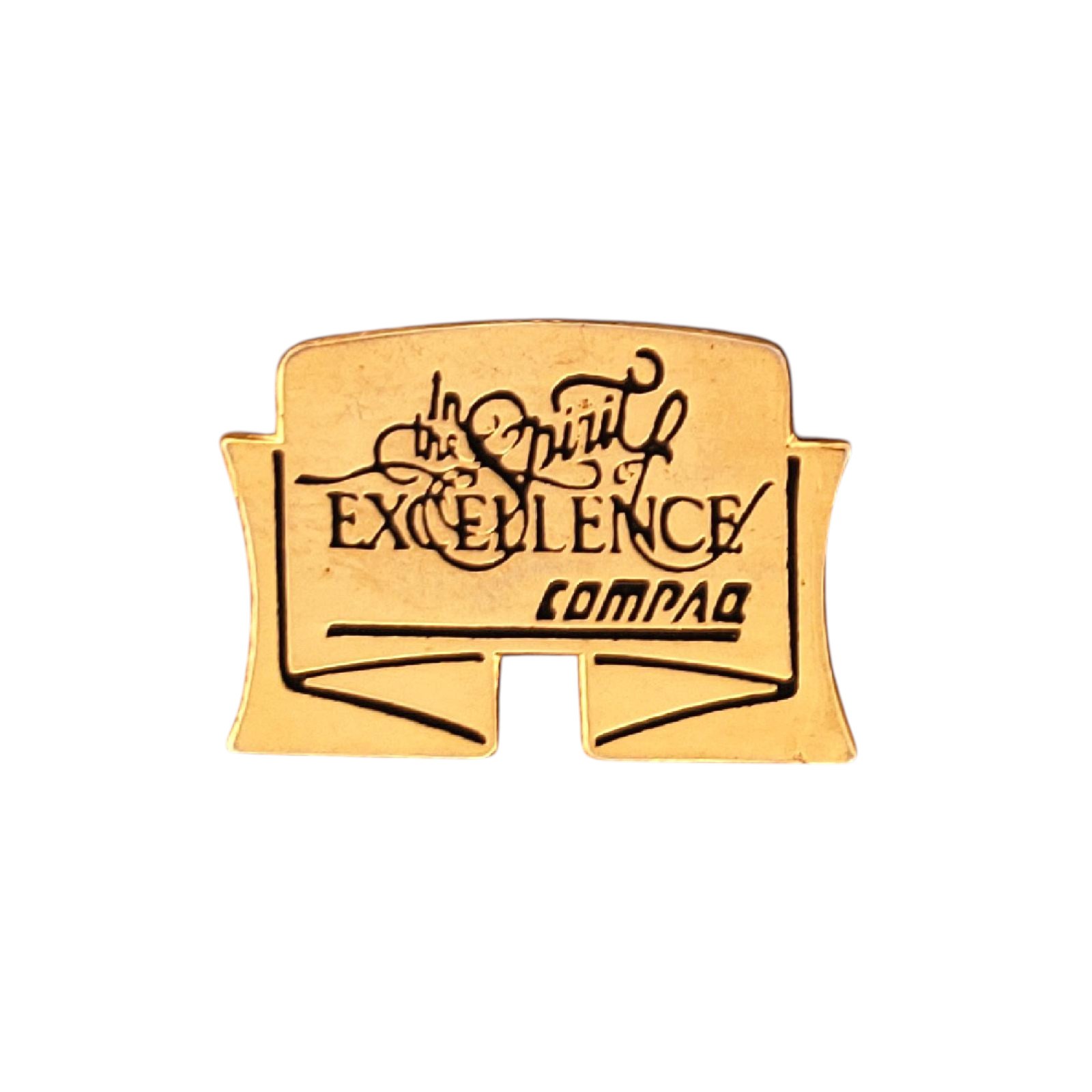 Compaq Spirit of Excellence Lapel Pin Vintage Employee Award Gold Tone
