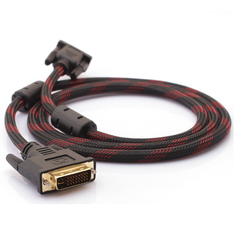 5FT/1.5M DVI-I Dual Link (24+5) Male to VGA Male Video PC Monitor Cable Cord