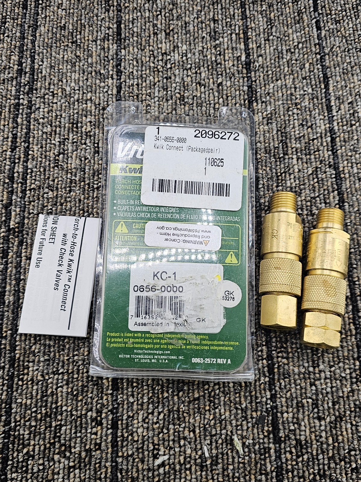 (2 PCS) Victor 0656-0000 Kwik-Connect Torch Hose Connectors KC-1