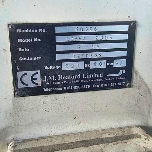60" JM HEAFORD MOUNTER PROOFER MODEL COBRA 2305