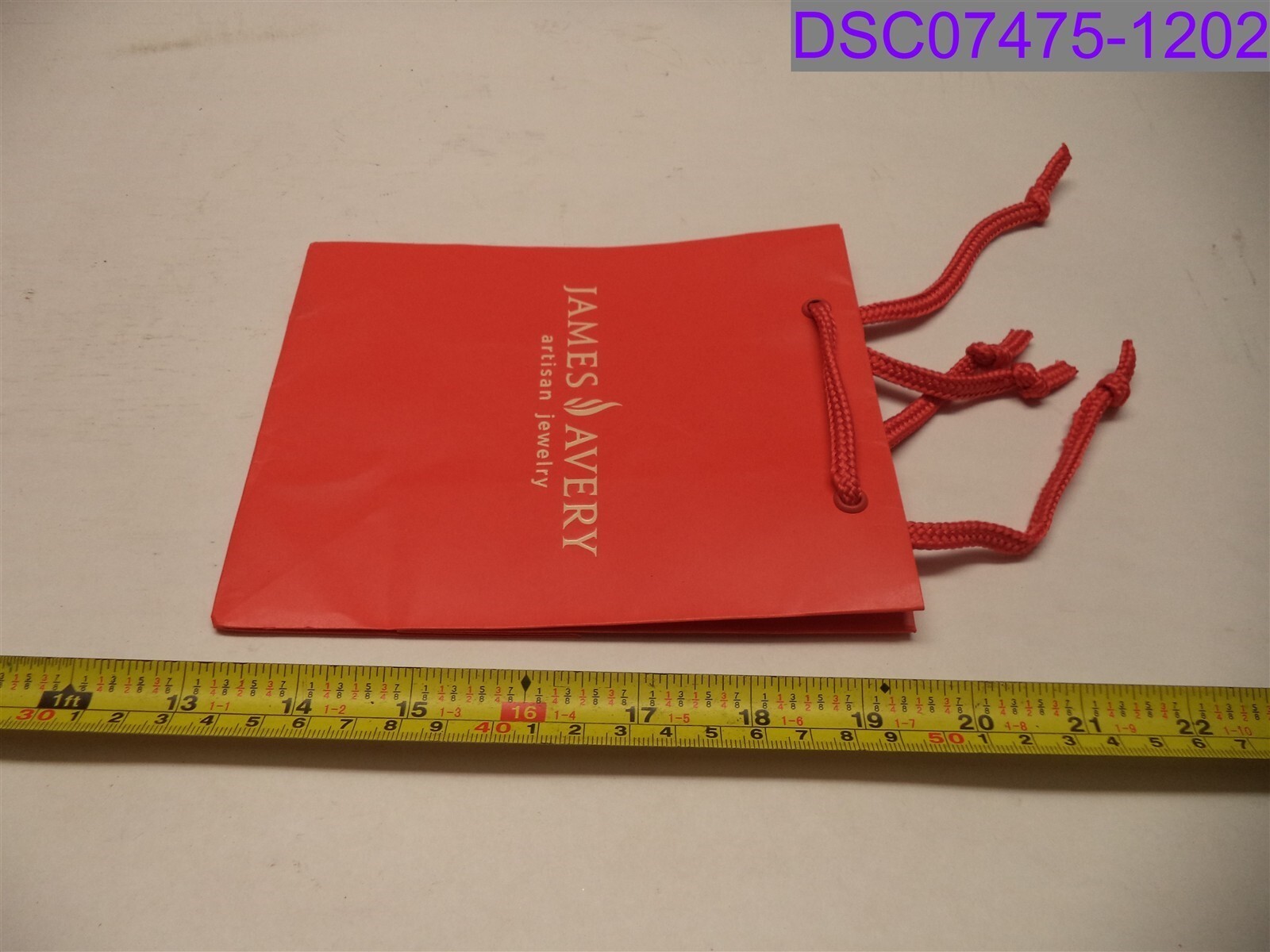 Qty = 24: James Avery Artisan Jewelry Red Gift Bag 6-3/4" Tall