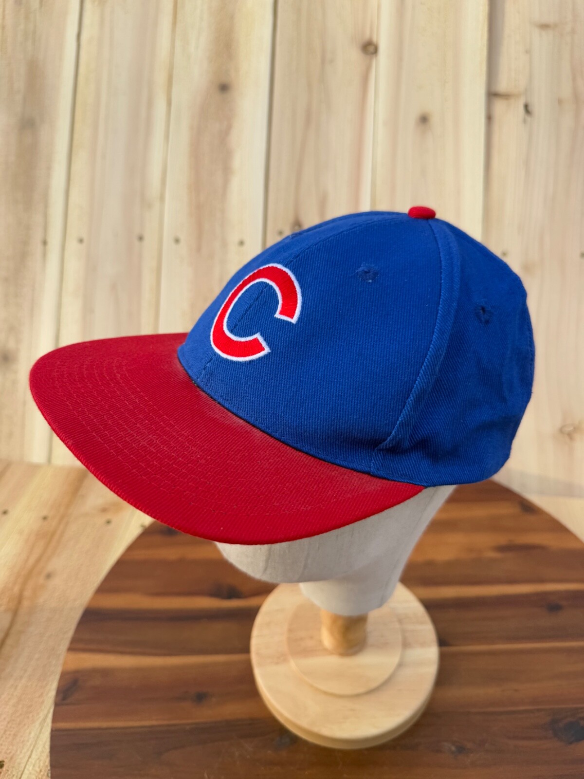 Chicago Cubs Flatbill Strapback Baseball Blue Cap Hat Red Bill Adjustable OSFM