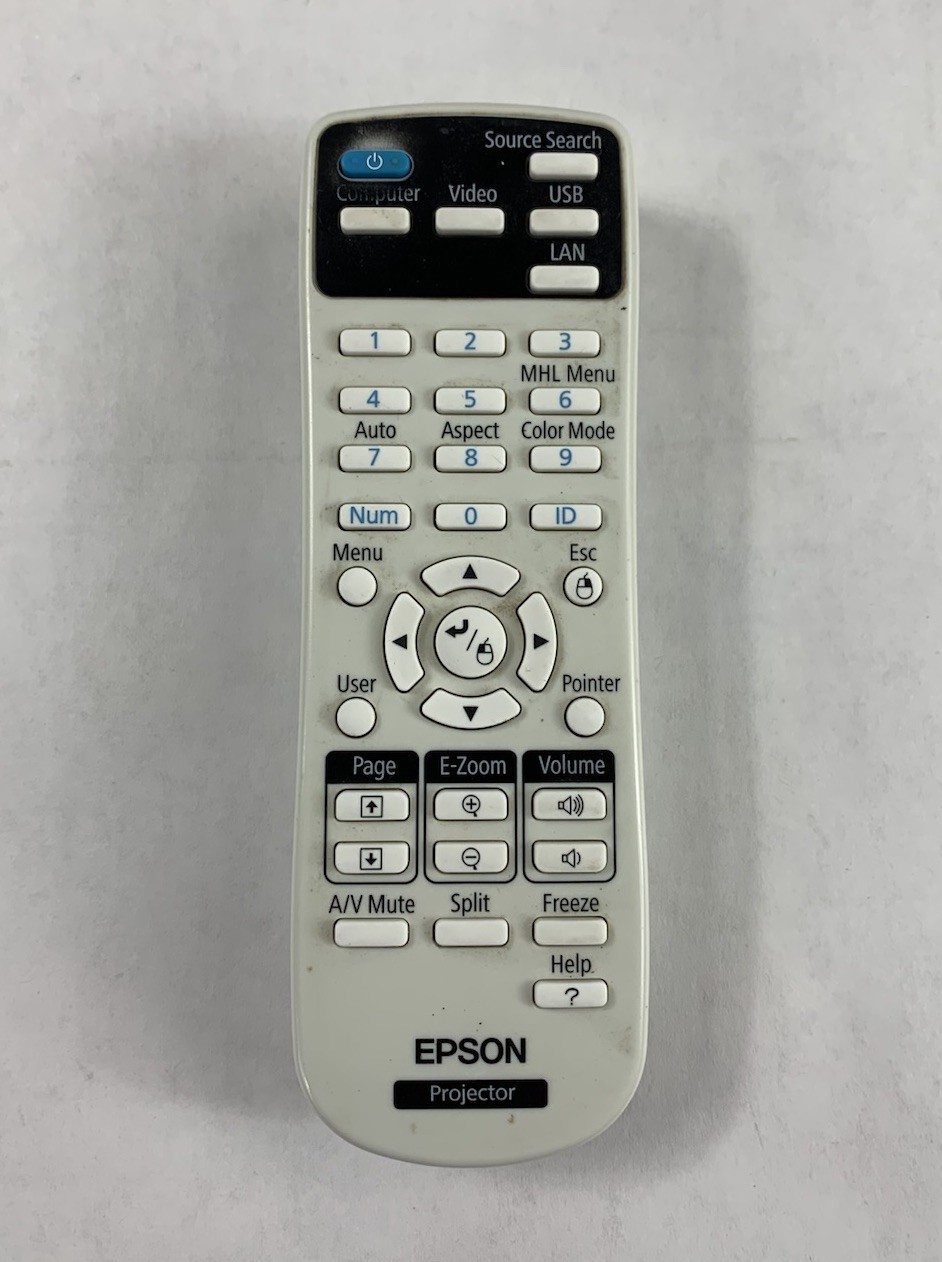 Epson Powerlite 585W H602A Projector 3000 Lamp Hours w/ Remote - Missing Cover