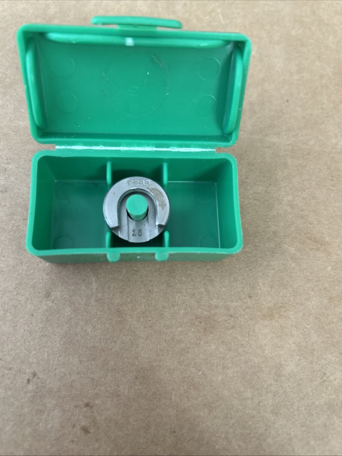 RCBS SHELL HOLDER # 15, WITH CASE.