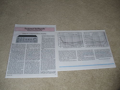 Onkyo A-7 Amplifier Review, 1977, 2 pgs, Full Test,Info