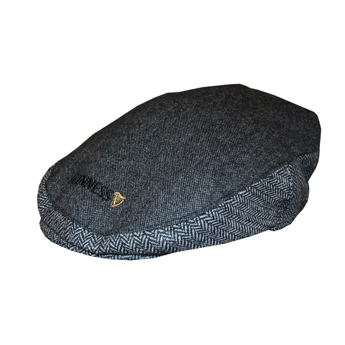 Tweed Flat Cap Guinness Men's Grey Traditional Irish Hat 100% Cotton - L Size