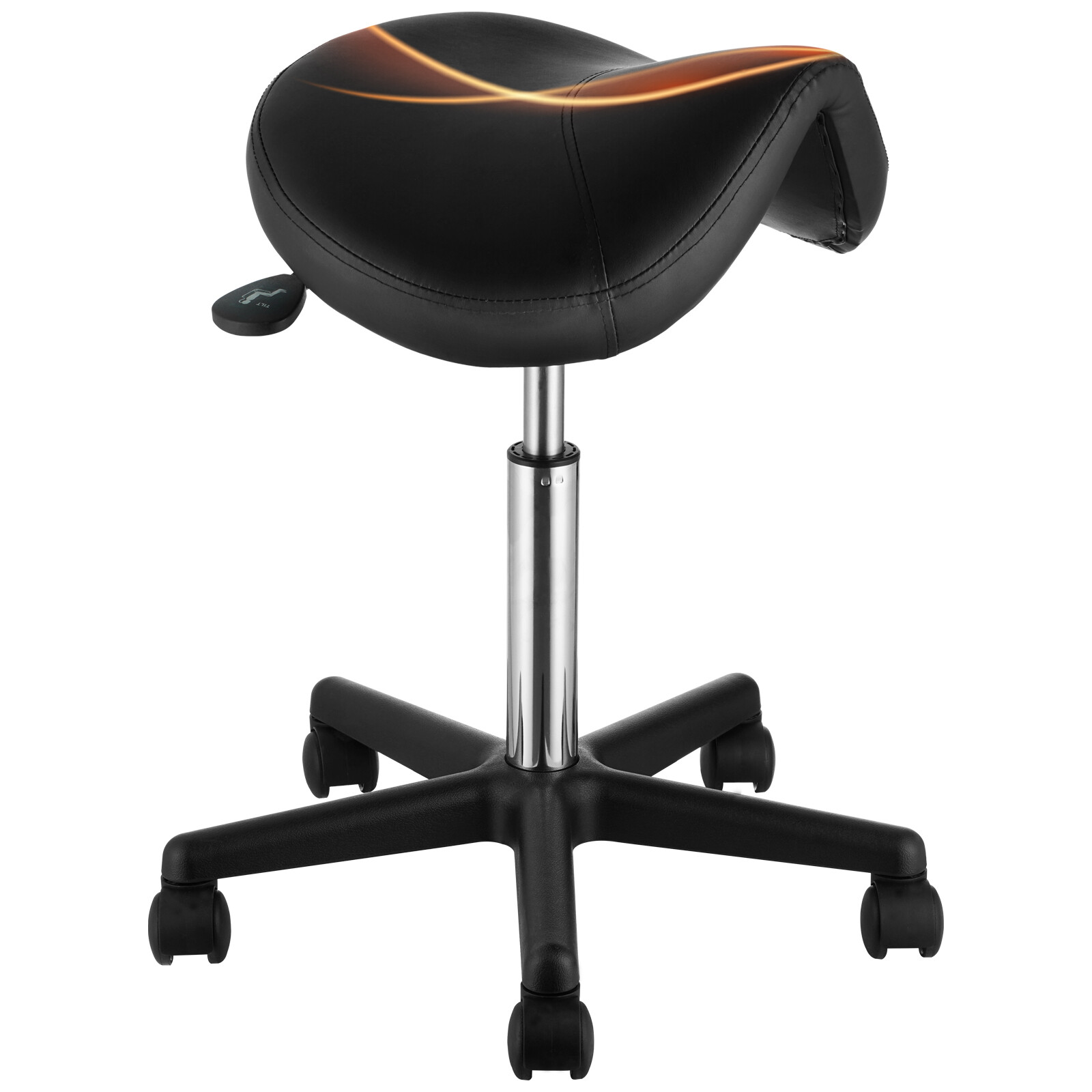 VEVOR Saddle Stool Rolling Chair Saddle Chair with Wheels Thickened PU Leather