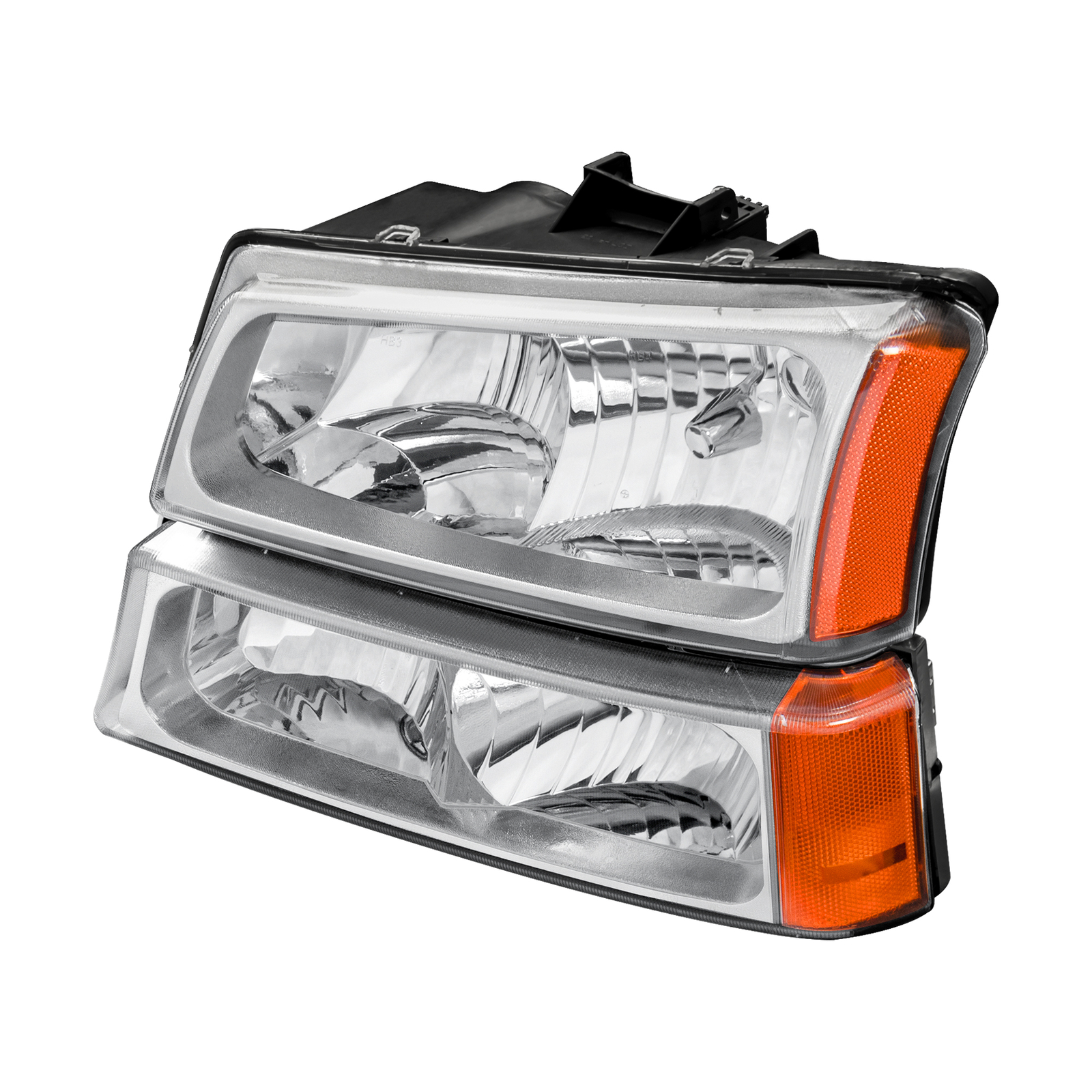 For 2003-2006 Chevy Silverado Chrome Housing Headlights & Red Tail Lights