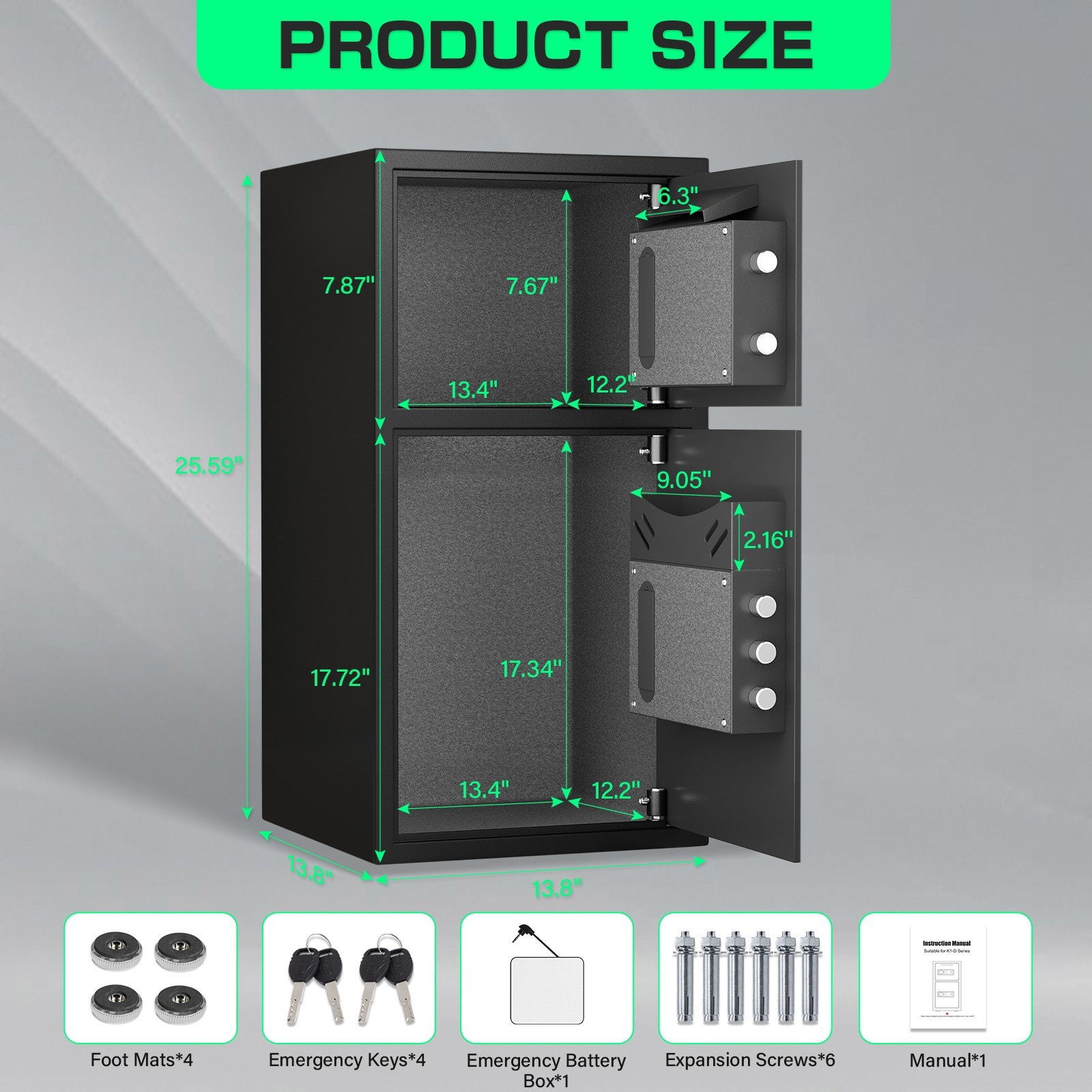 6.0 Cub Large Home Safes with Water and Fireproof,  Digtal Safe for Home Use
