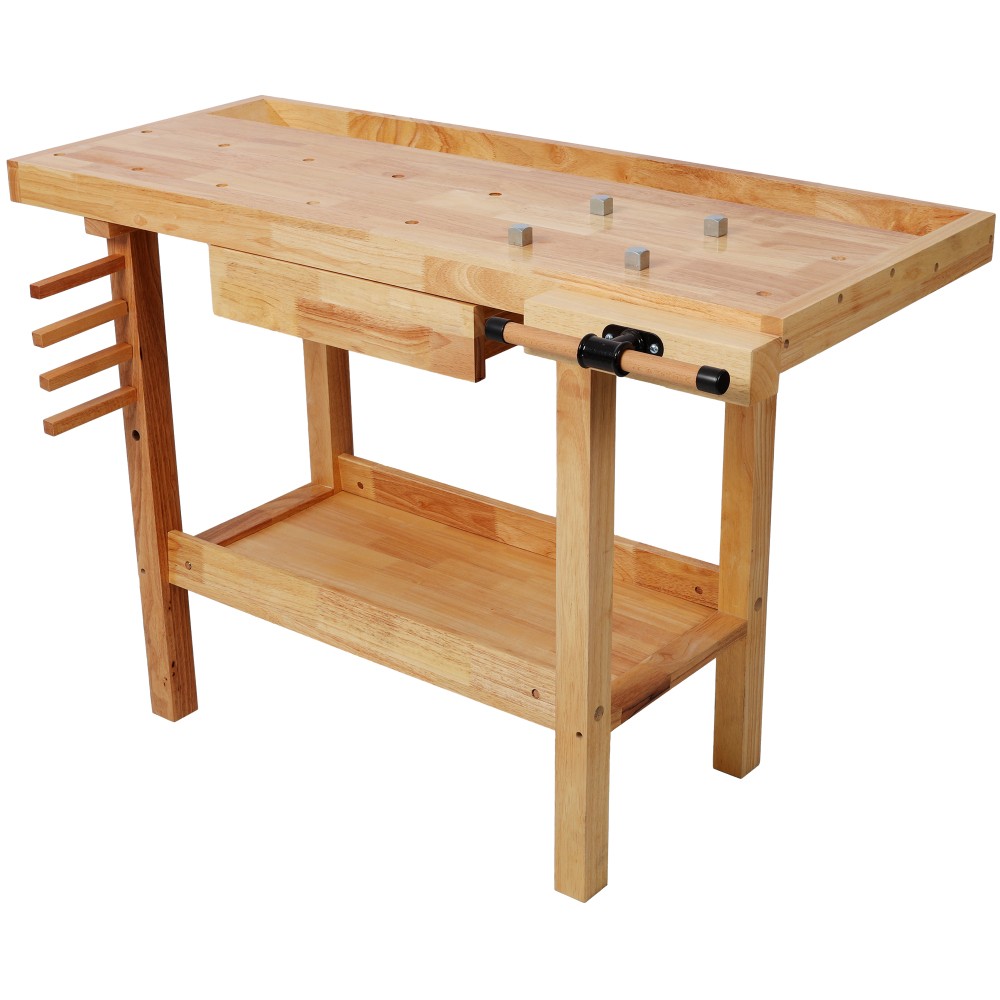 48" Adjustable Work Bench, Workbench Heavy-Duty Work Table for Garage, Workshop