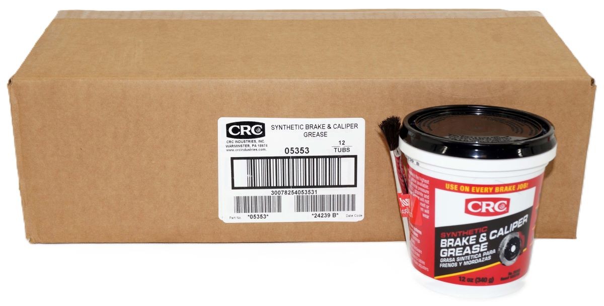 Case of 12 CRC 05353 Synthetic Brake and Caliper Grease 12 oz Tub with Brush