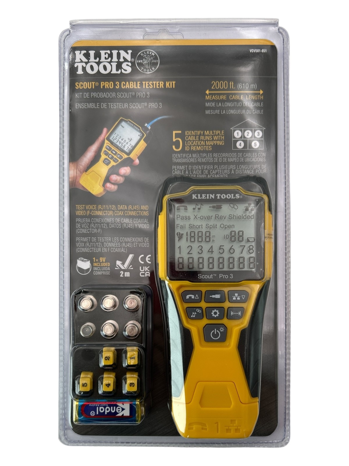 Klein Tools Scout Pro 3 Cable Tester Kit VDV501-851 Ethernet LAN Tester