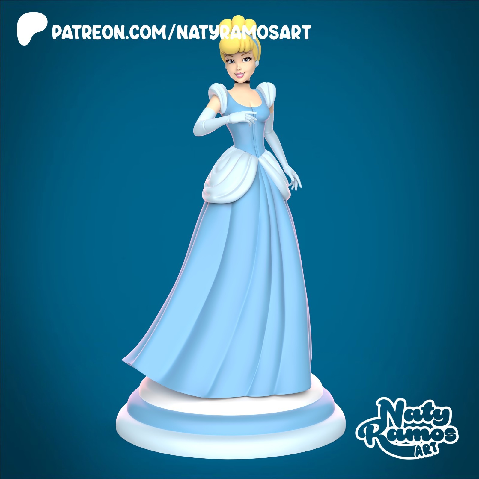 UNPAINTED Cinderella Princess 3D Printed Model Kit NR