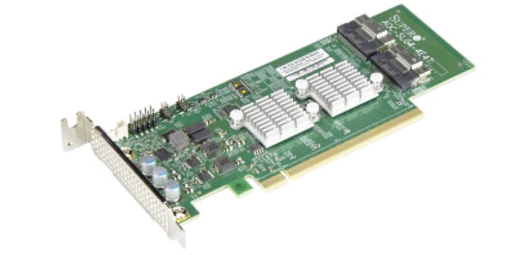 Supermicro Quad-Port PCIe Internal SlimSAS NVMe Host Bus Adapter AOC-SLG4-4E4T