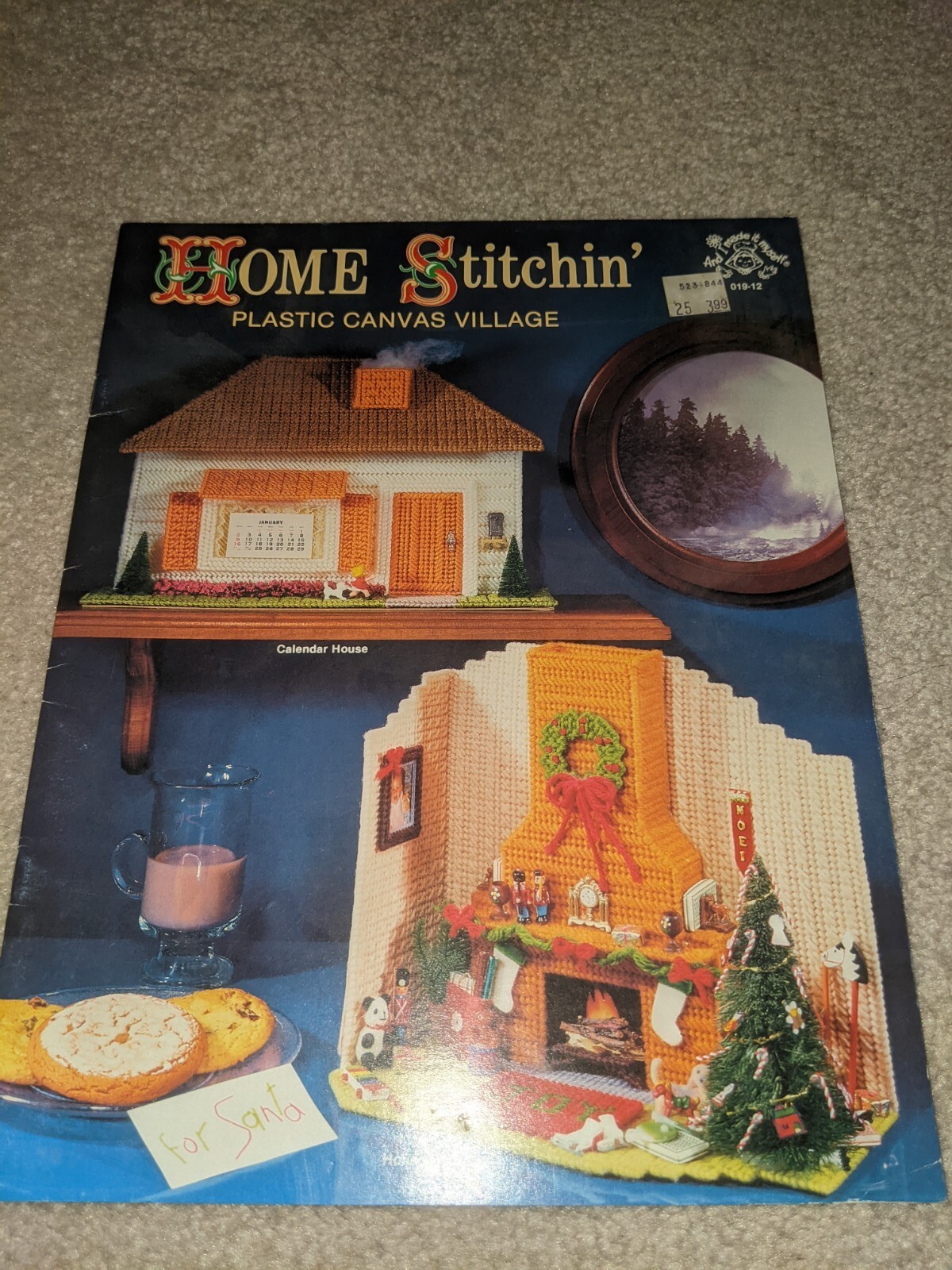 Home Stitchin' Plastic Canvas Village Christmas Cottage Barn Train Depot Church