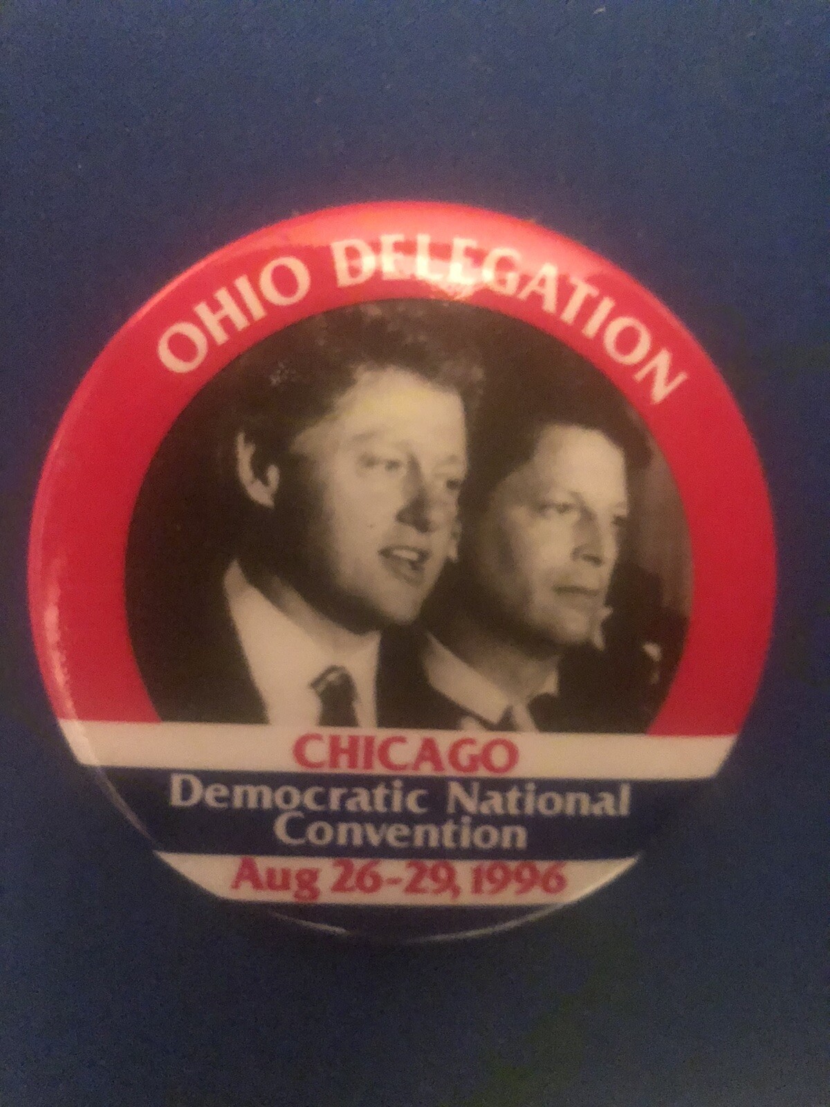 Ohio Delegation Clinton Gore Democratic National Convention 3” pinback button