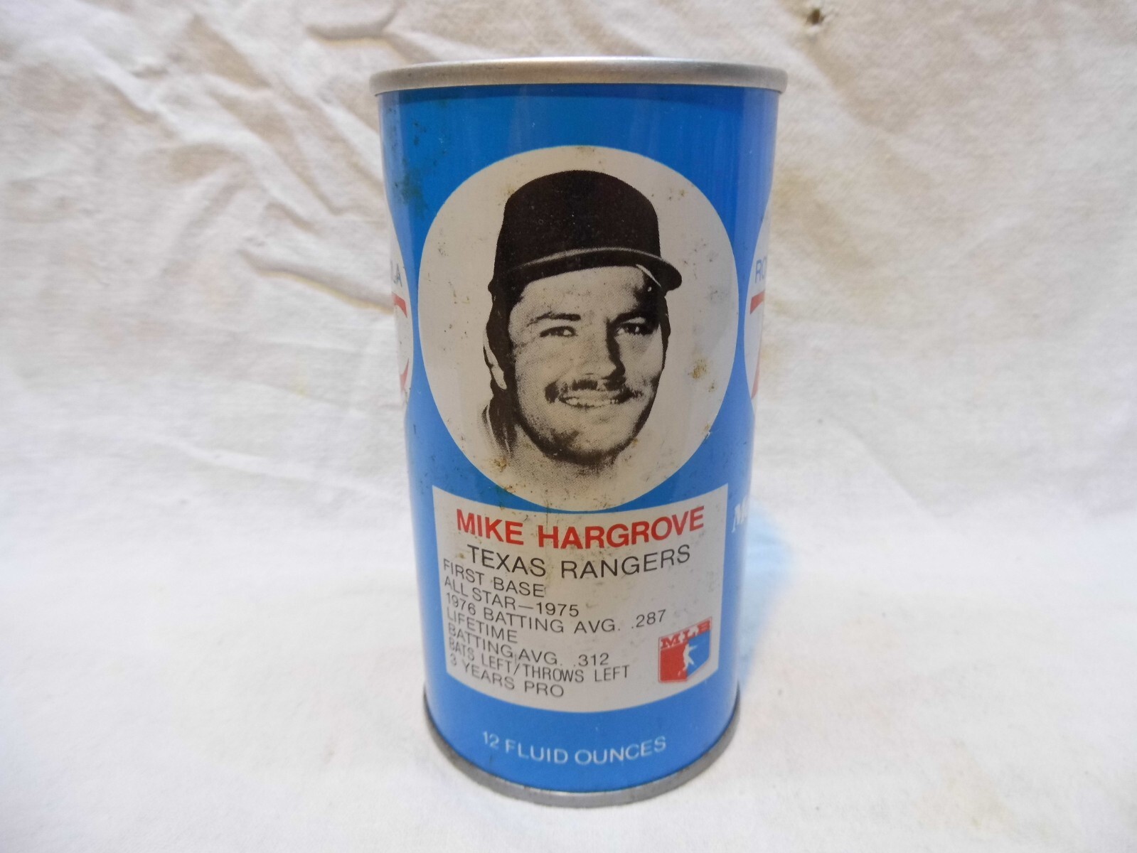 ROYAL CROWN RC COLA BASEBALL "TEXAS RANGERS MIKE HARGROVE" SODA CAN~#57