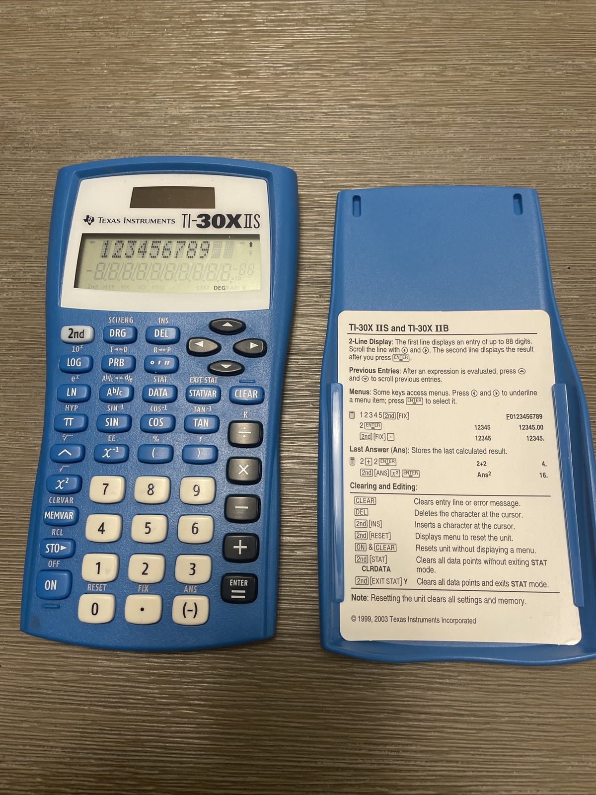 Texas Instruments TI-30XIIS Scientific Calculator with Slide Cover- Solar Blue