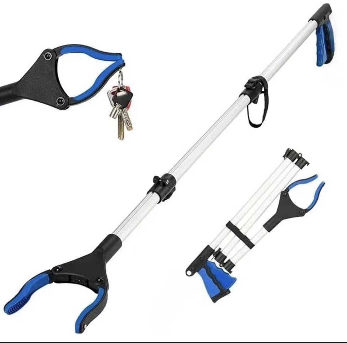 Kekoy 36’ Grabber Reacher Tool for Seniors, Foldable Reacher Grabbers Pickup Blu