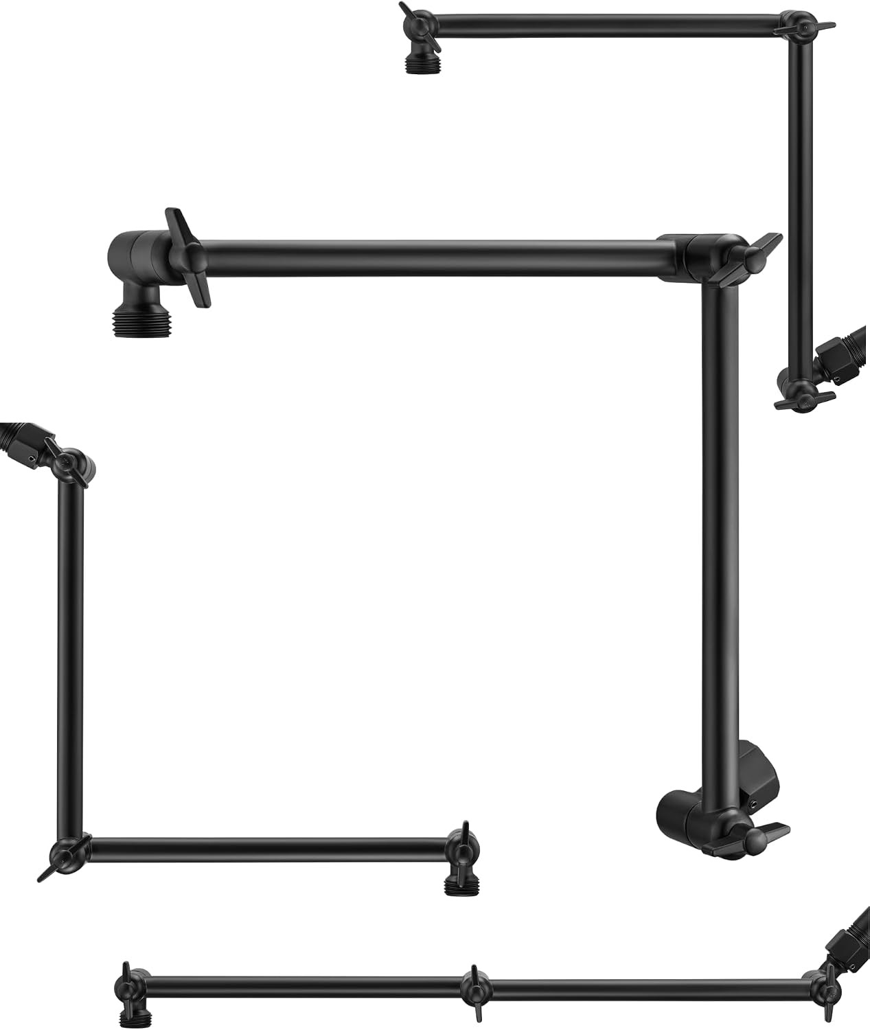 16 Inch Duel Bendable Shower Head Extension Arm- SUS 304 Black | 304 Stainless S
