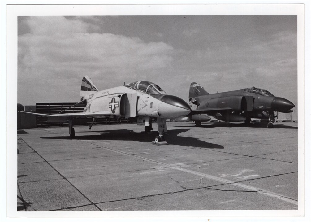 1986 US Navy F-4N Phantom II of VF-154 at RAF Alconbury England 5x7 Orig. Photo