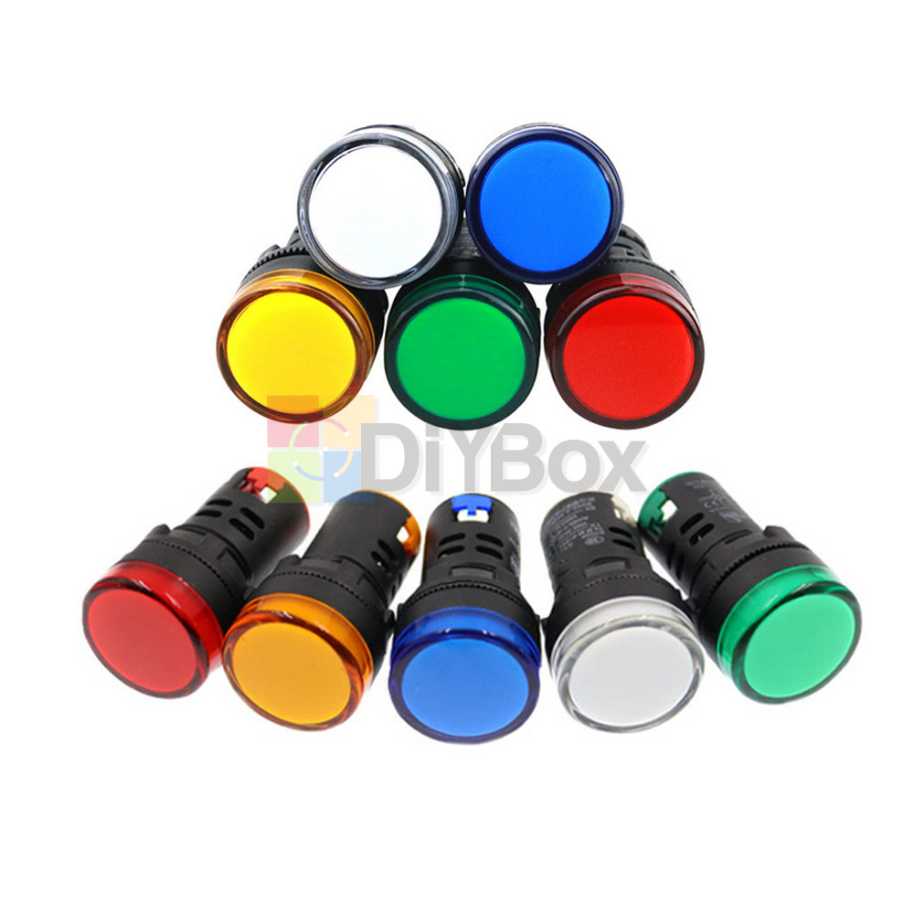 22mm 12V 24V 110V 220V 380V Panel Mount LED Power Indicator Signal Light Lamp