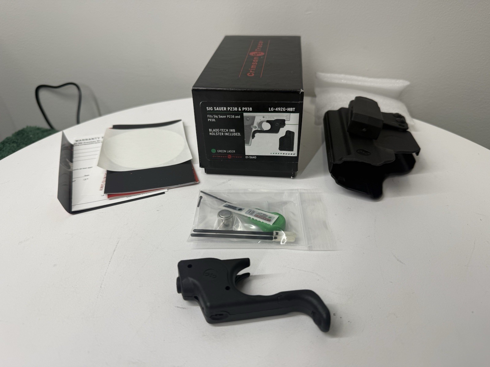 NOS (2016) Crimson Trace Green Laser Sight For SIG P238 & P938 - W/ IWB Holster