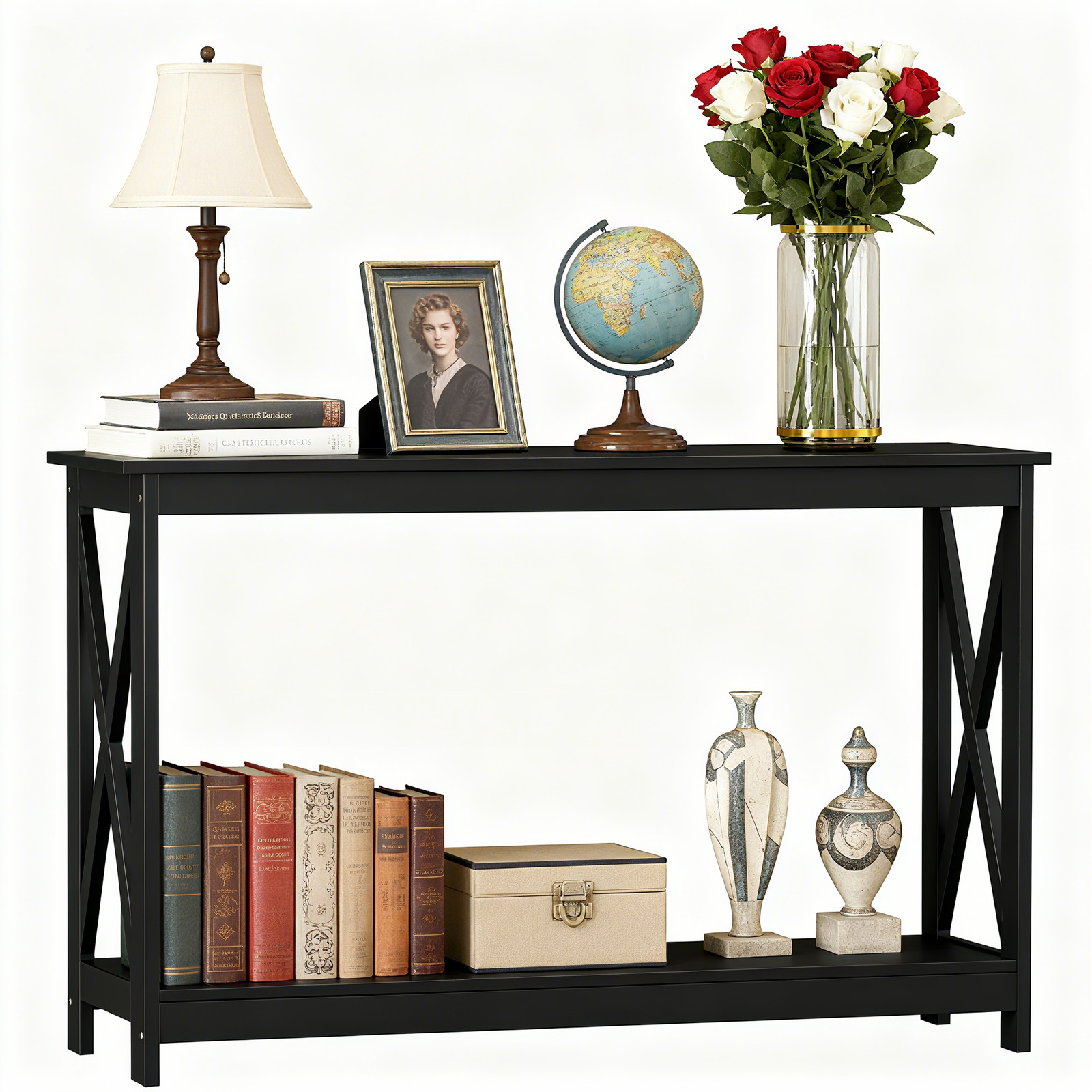 Console Table Along Bed Accent Side Stand Display Storage Shelf Entryway 47inch