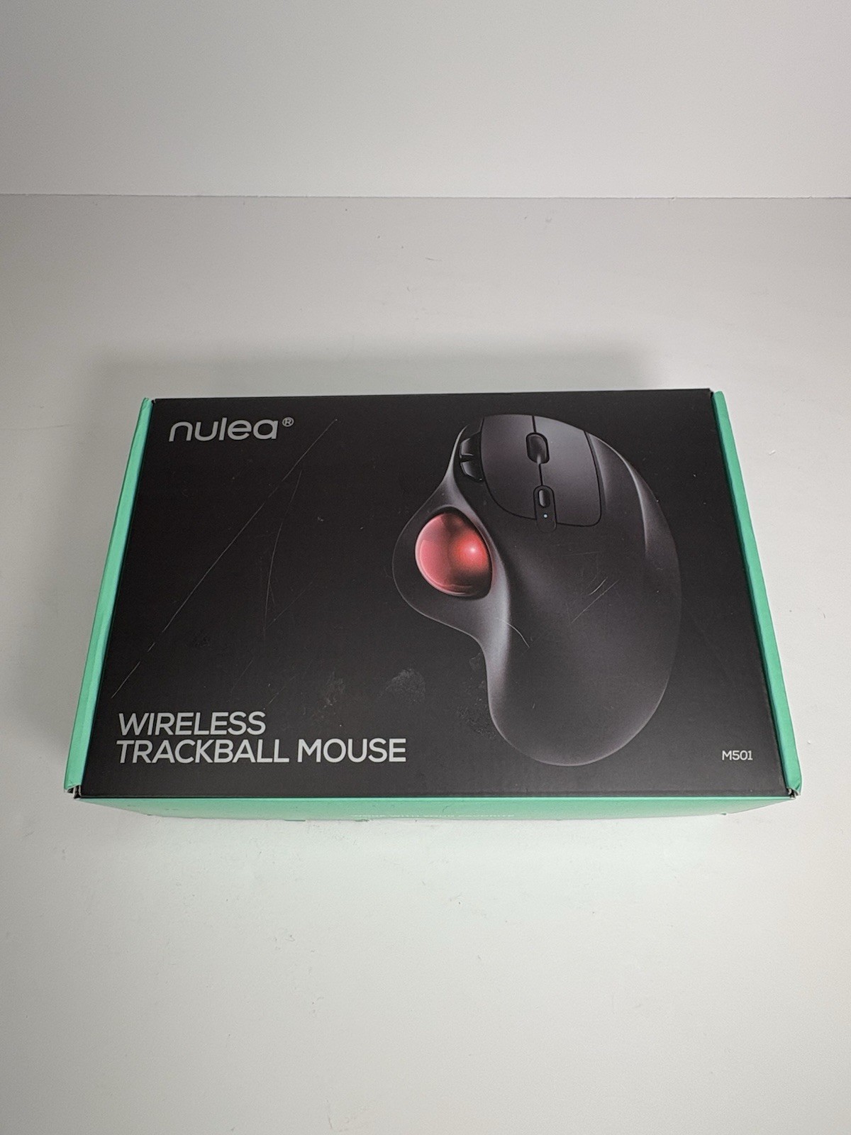 Nulea M501 Wireless Optical Trackball Mouse 5-Button 1600 DPI Black/Red