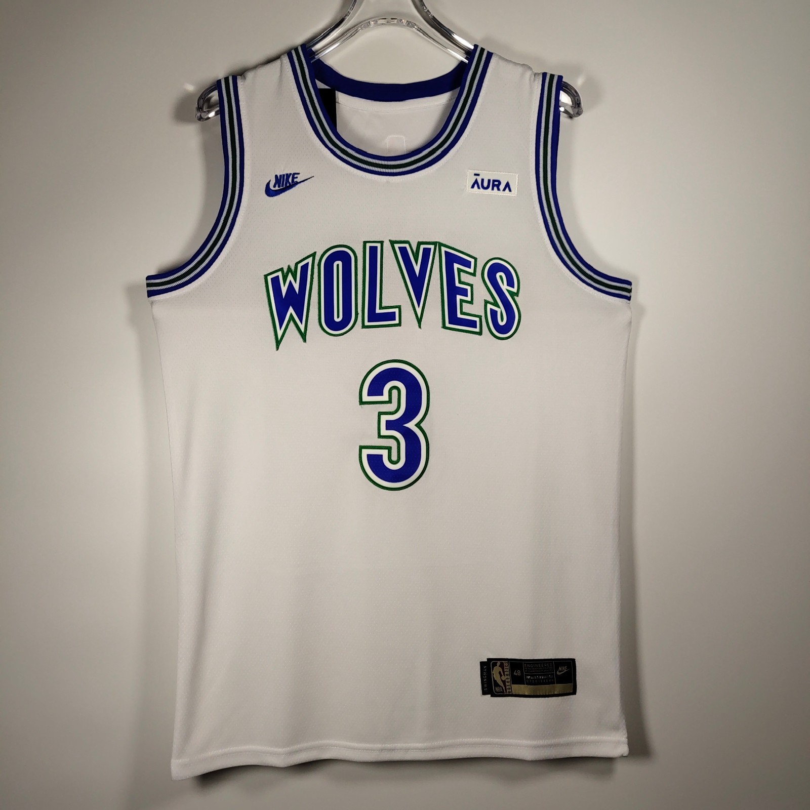Jaden McDaniels White Embroidered Sizes S-2XL