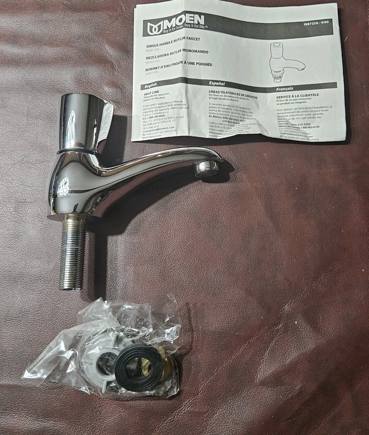 Moen 5701 Villeta Single Handle Butler Faucet New