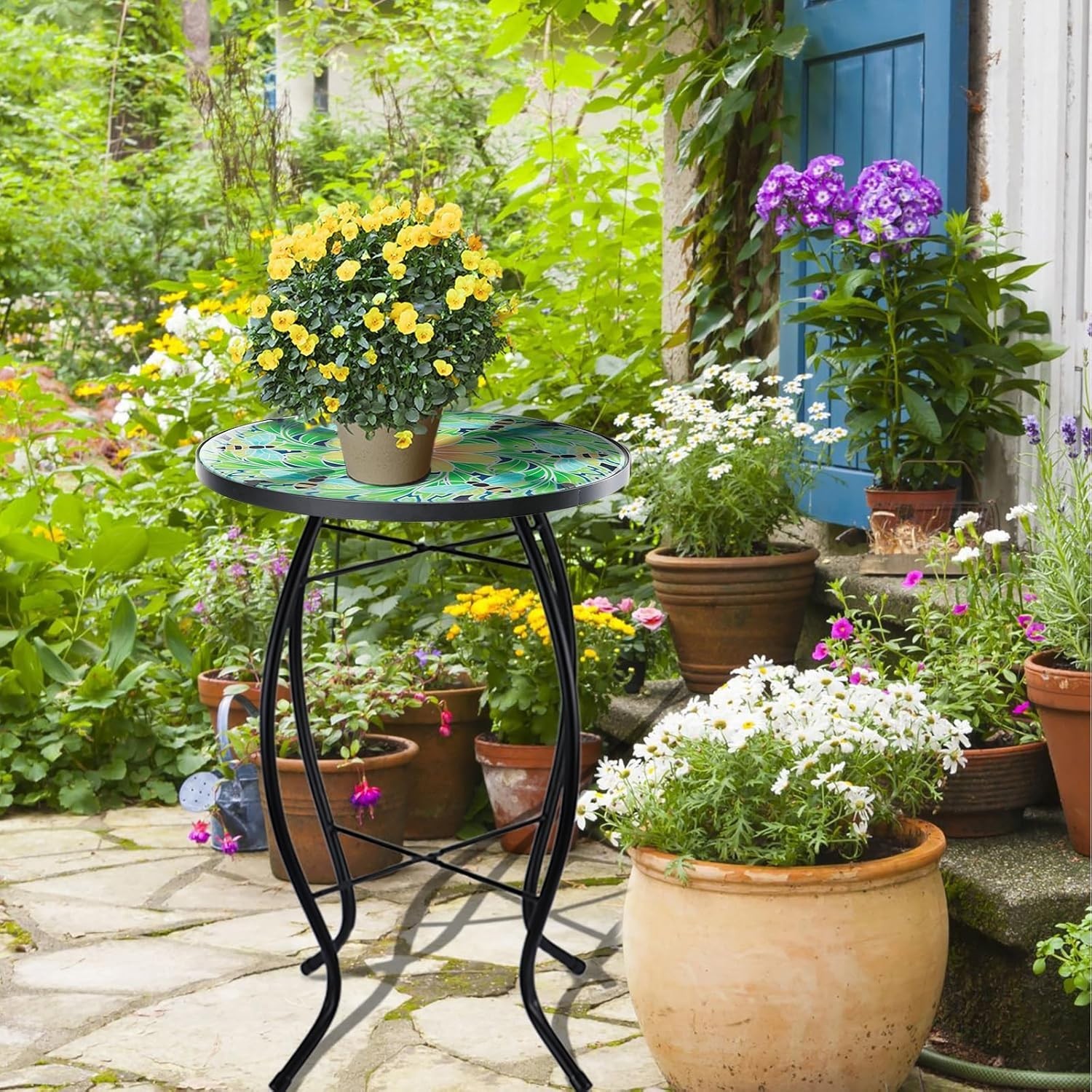 Versatile 14-Inch Round Table for Plants, Drinks, or Indoor Decoration