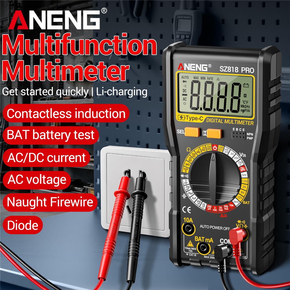 New Digital Multimeter Voltmeter AC DC Volt Meter Ohmmeter Auto Range Tester