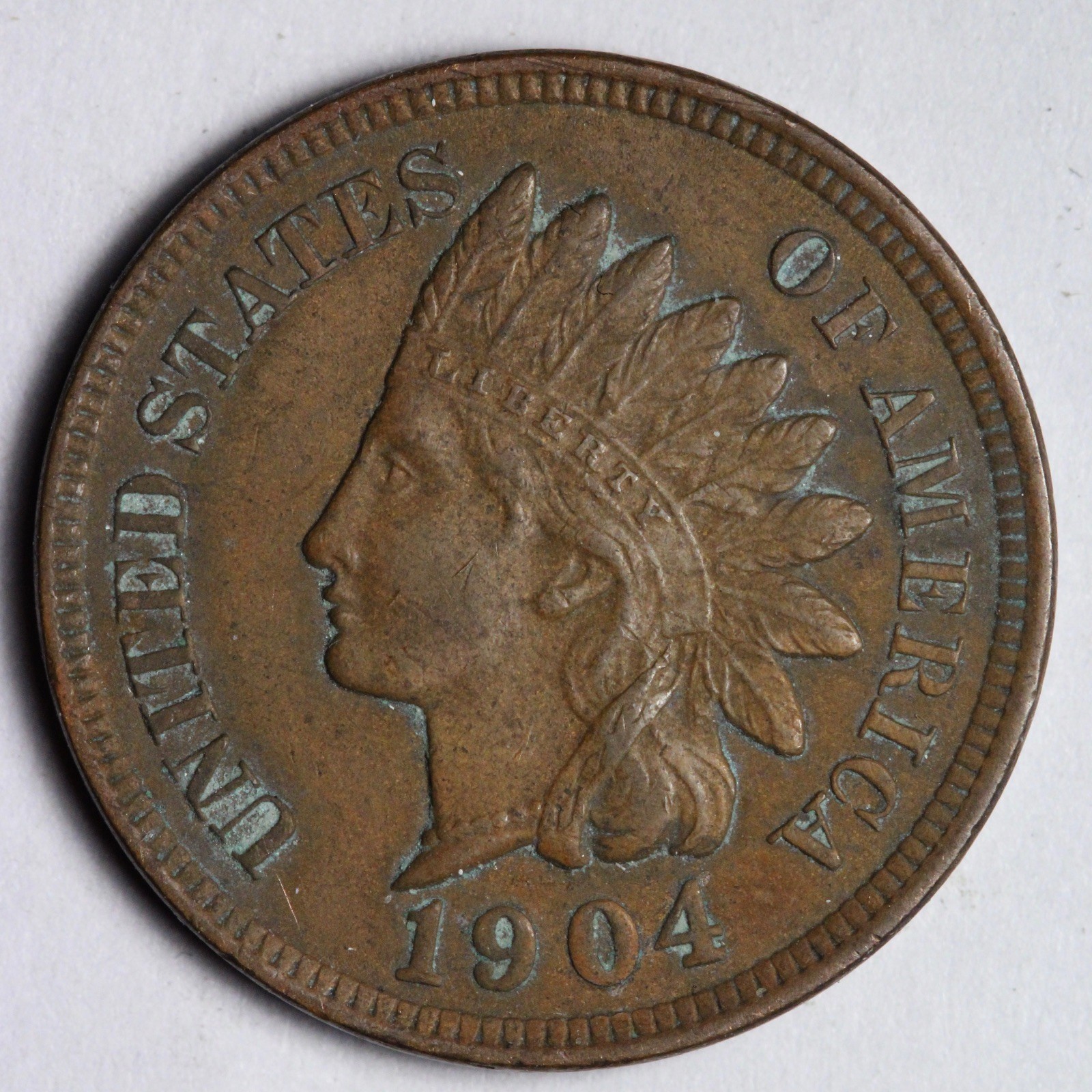1904 Indian Head Cent Penny AU+ E177 WIM