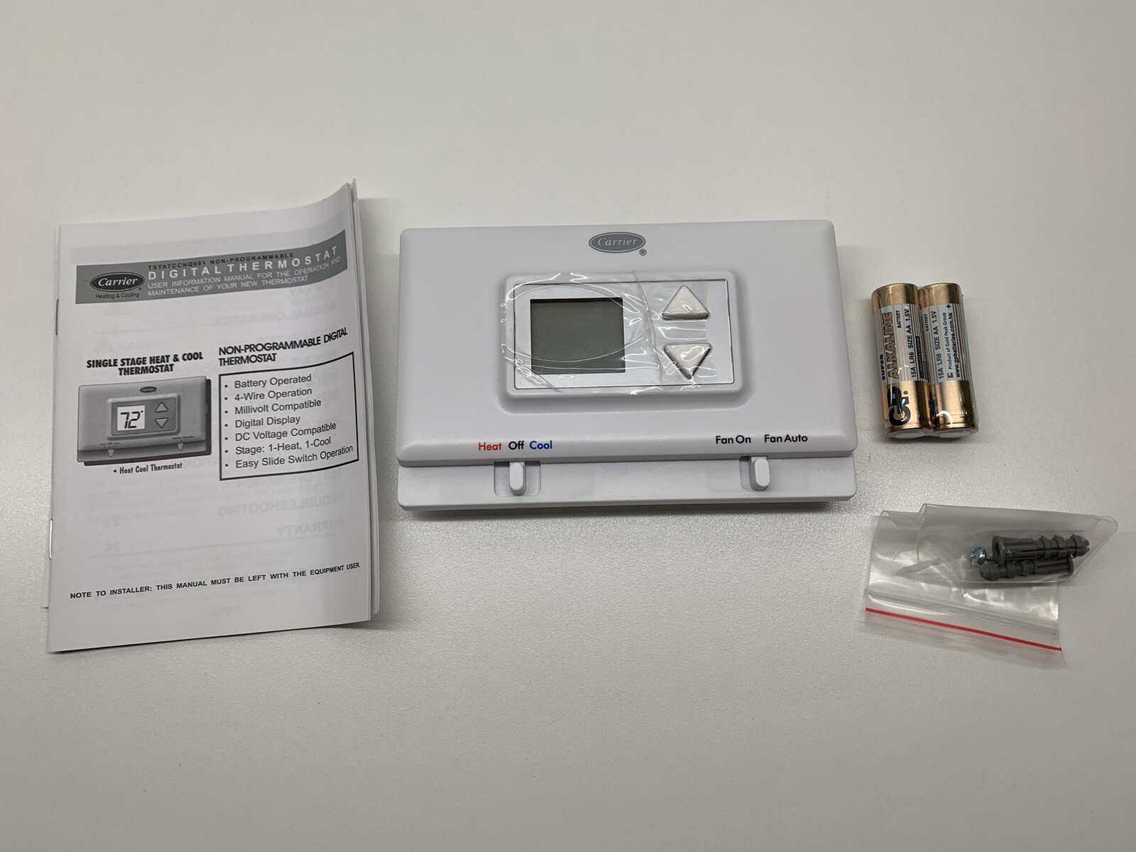 Carrier Non Programmable Thermostat Heat / Cool TSTATCCNQ001