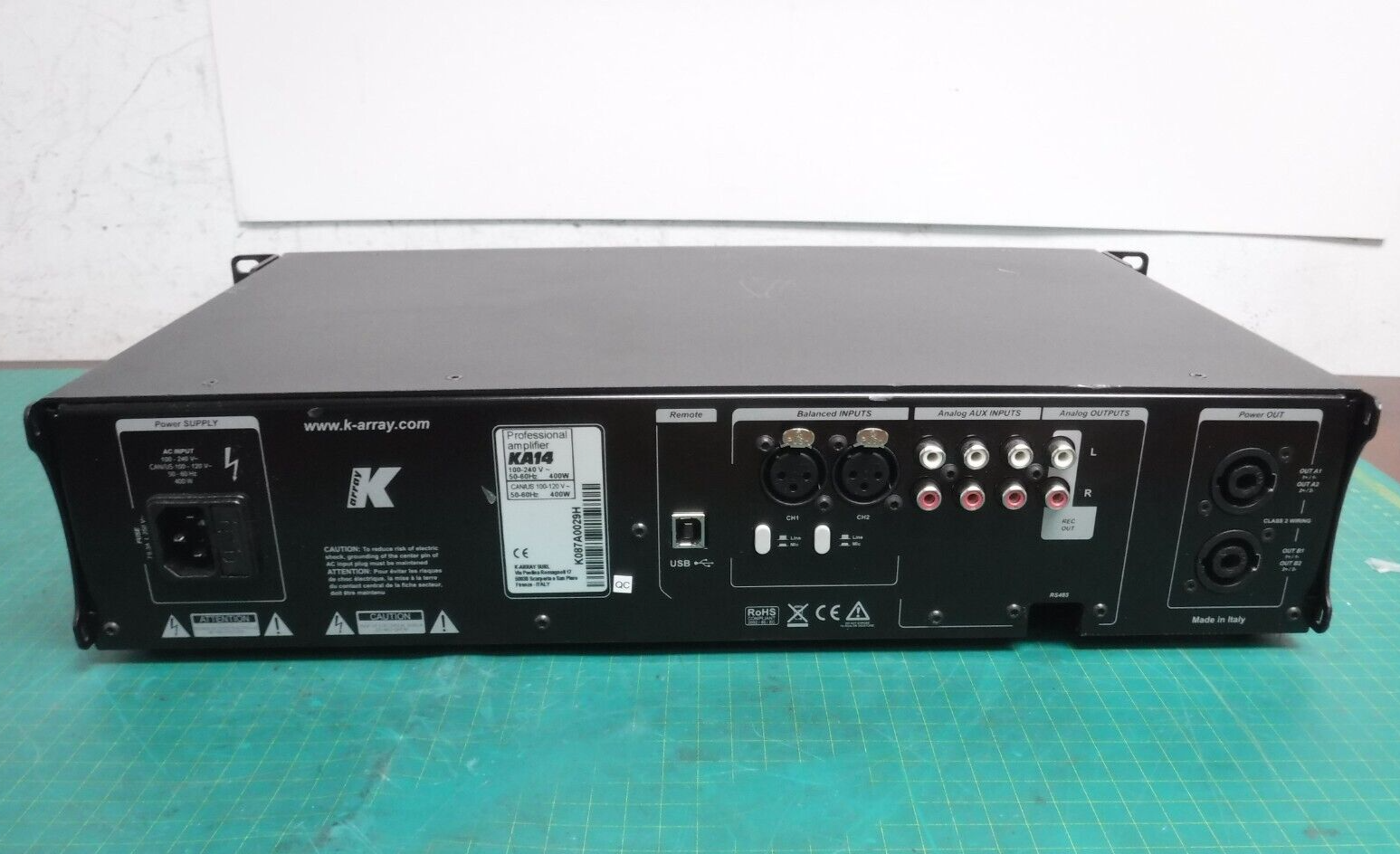 K-ARRAY KA14 2 CHANNEL Power Amplifier (Fully Functional)