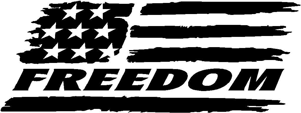 Freedom torn flag patriotic decal vinyl window sticker