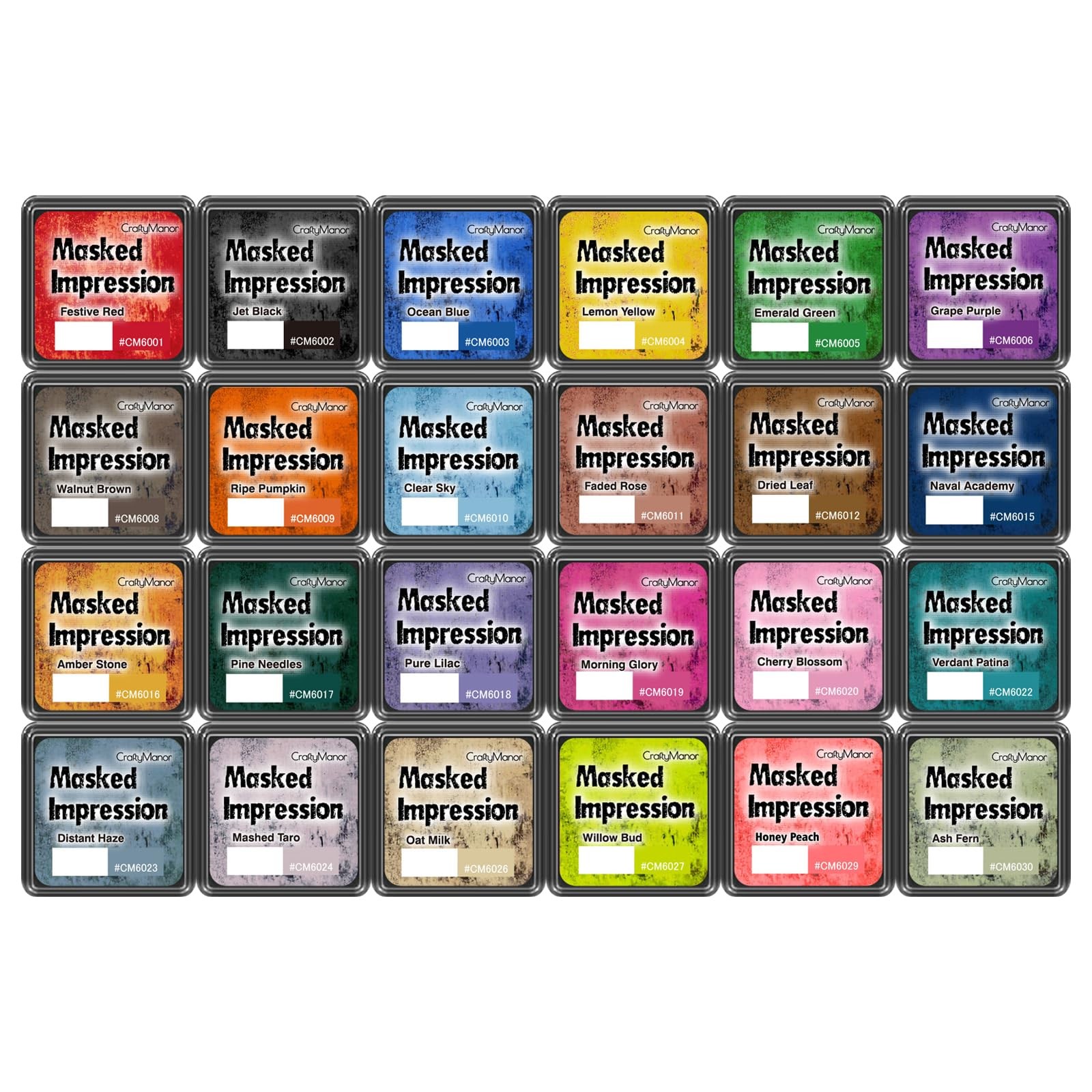 Masked Impression Mini Ink Pads for Stamps, Water Based Smudge Chalk Stamp Pa...